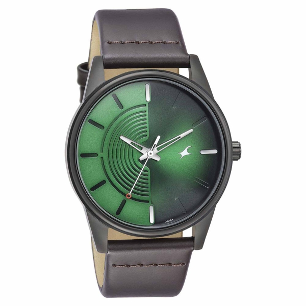 Fastrack Stunners Quartz Analog Green Dial Leather Strap Watch for Guys - Image 2