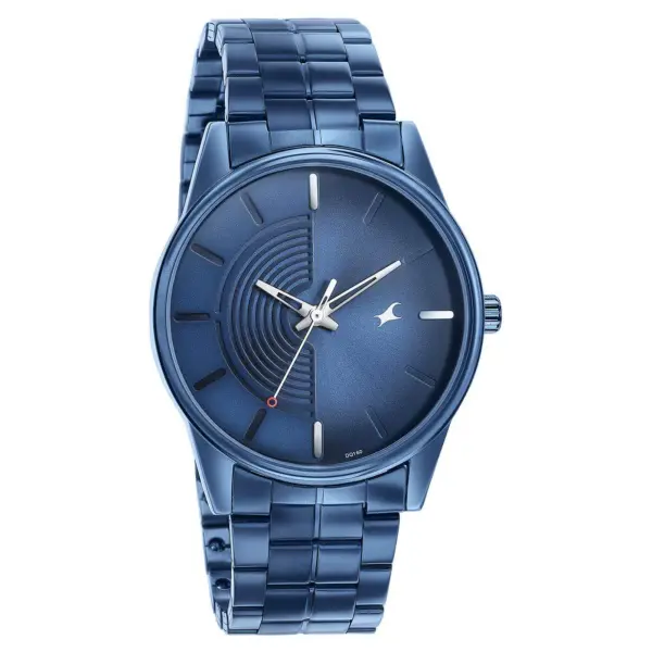 Fastrack Stunnerse Quartz Analog Blue Dial With Blue Metal Strap Watch for Guys - Image 2