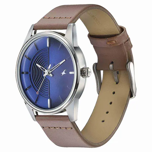 Fastrack Stunners Quartz Analog Blue Dial Leather Strap Watch for Guys - Image 3