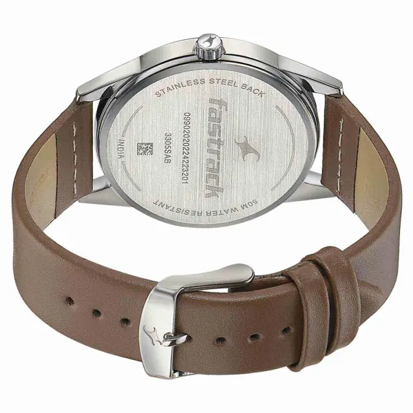 Fastrack Stunners Quartz Analog Blue Dial Leather Strap Watch for Guys - Image 5