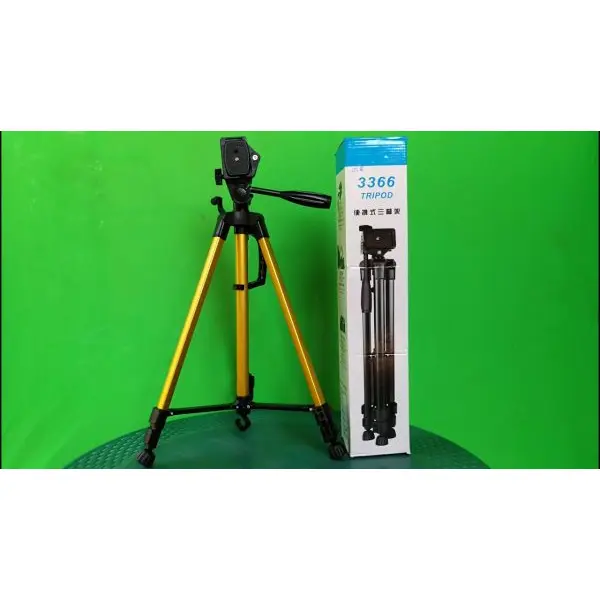 3366 Lightweight Photography Tripod Stand Aluminum Alloy - 3Kg Load Capacity - Max Height 135Cm/53In With Carrying Bag + Phone Holder - Image 2