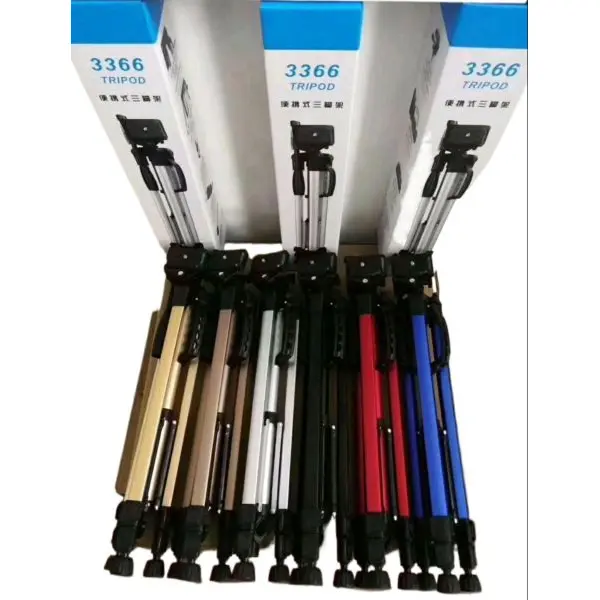3366 Lightweight Photography Tripod Stand Aluminum Alloy - 3Kg Load Capacity - Max Height 135Cm/53In With Carrying Bag + Phone Holder - Image 5