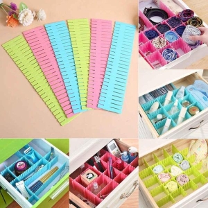 4Pcs Adjustable Plastic Drawer Divider Organizers Expandable Drawer Cabinet Drawer Separator Divider Grid Household