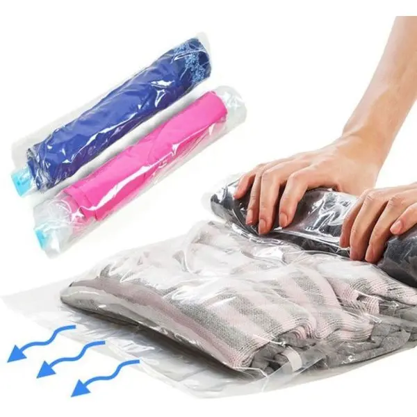 2-Pack Compact Hand-Roll Space Saver Bags for Travel Compression Storage - Image 5