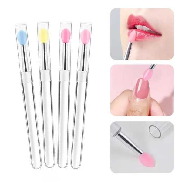 Silicone Nail Brush Lip Bursh Small Makeup Lipstick Eyebrow Brushes Applicator for Lip Mask Oil Salon Tool 1pc / 2pcs - Image 5