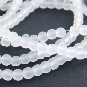 Glass Beads, Round, Plain, 8mm, Semi Transparent White For DIY Project
