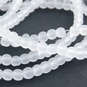 Glass Beads, Round, Plain, 8mm, Semi Transparent White For DIY Project