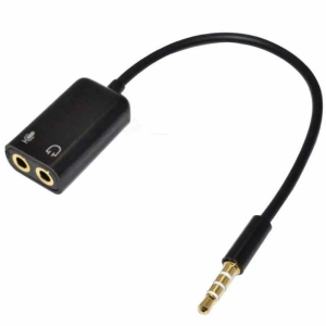 3.5mm Earphone with Microphone Audio Stereo Splitter Adapter Cable