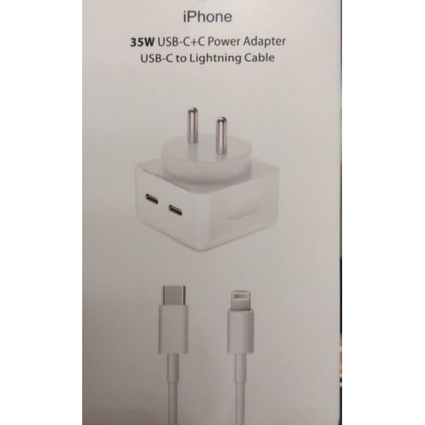35W Dual USB -C+C Power Adapter With 1m USB-C To Lighting Cable - Image 2