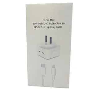 35W Dual USB -C+C Power Adapter With 1m USB-C To Lighting Cable