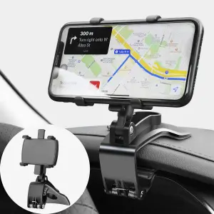 360 Degree Free Spin Car Phone Holder - Black