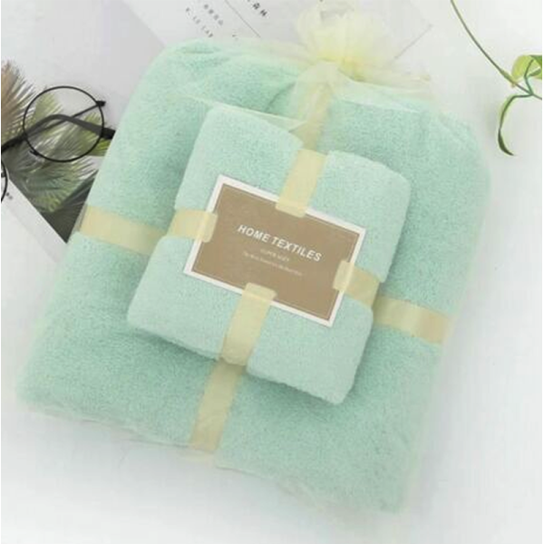 KOJA Home Textiles High-Density Coral Fleece Absorbent Soft Bath + Face Towel - Image 2
