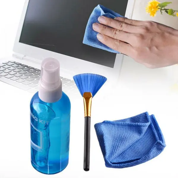 3 in 1 Laptop Cleaning Kit Monitor TV PC LED LCD Screen Cleaner Cloth Brush - Image 3