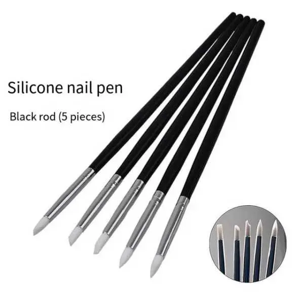 Nail Art Silicon Pen for Nail Technicians Nail Design Manicure Tool Pedicure Tool Set Beauty Accessories 5pcs Set - Image 3