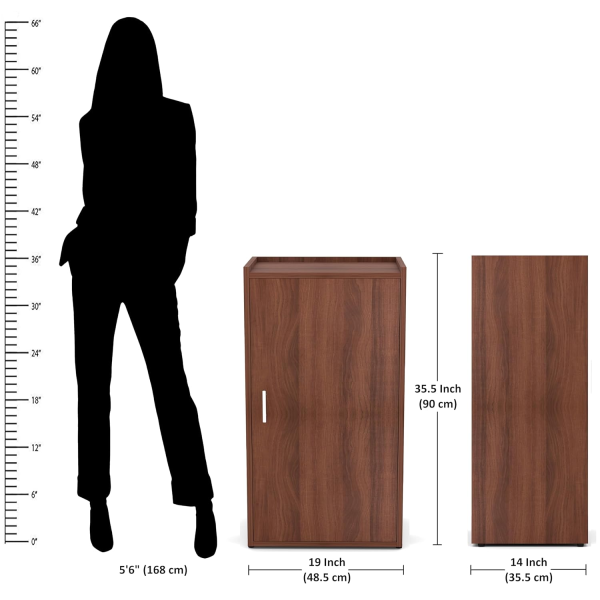 Footsy Engineered Wood Vertical Shoe Rack Or Multipurpose Daraz with Shelf Walnut Finish - Image 3