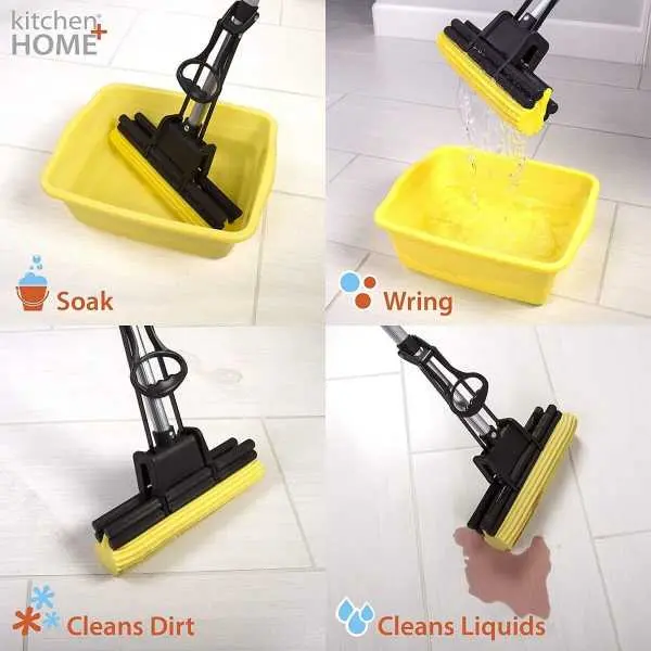 Super Absorbent Professional Double Roller Sponge Foam Mop | Easy To Use Super Absorbent Sponge Foam With Telescopic Handle - Image 5