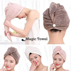 New Quick Dry Head Shower Cap Towel Hair Wrap Soft Microfibre Bath Turban