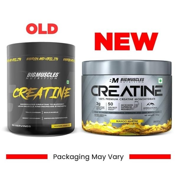Bigmuscles Nutrition Creatine Monohydrate 155g (50 Serving) Mango Flavour - Image 3