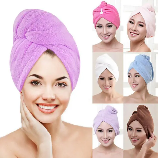 High-Quality Microfiber Quick-Dry Hair Towel Wrap, Elegant Satin-Finish Bathroom Towel, 1-Piece - Image 5