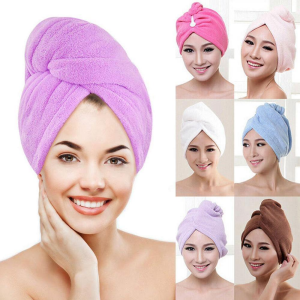 High-Quality Microfiber Quick-Dry Hair Towel Wrap, Elegant Satin-Finish Bathroom Towel, 1-Piece