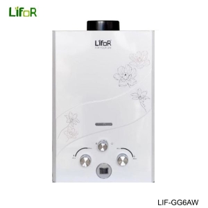 LIFOR Gas Gyser LIF-GG6AW - 6 Litres Digital Display White Color