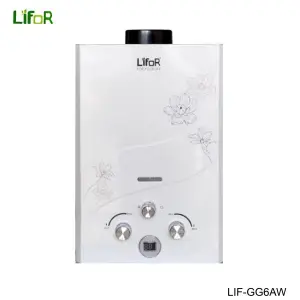 LIFOR Gas Gyser LIF-GG6AW - 6 Litres  Digital Display  White Color