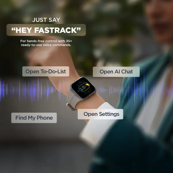 Fastrack VOX Neo Smartwatch 4.8CM Ultra Vu Display, Offline Voice Commands, Functional Crown, IP68, Multiple Menu Styles - Image 5