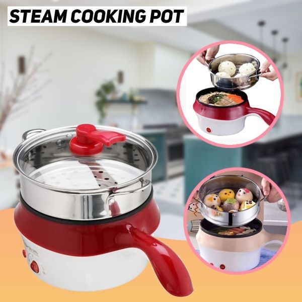 Multifunctional Electric Cooker Hot Pot Mini Non-stick Food Noodle Cooking Skillet Egg Steamer Soup Heater Pot Frying Pan - Image 3