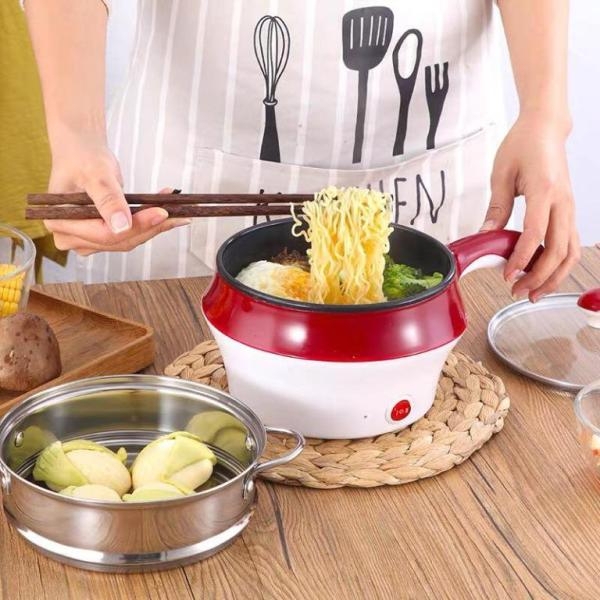 Compact Multi-Function Electric Skillet with Egg Boiler and Steamer for Hot Pot, Non-Stick, 1500W - Image 2
