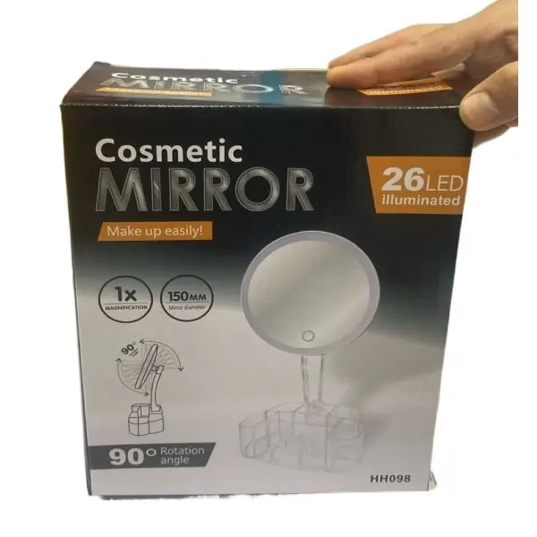 Cosmetic Mirror 90 Degree Rotation Angle 26 LED Illuminated - Image 2