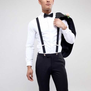 Adjustable Suspenders With Matching Bow Tie For Men/Women