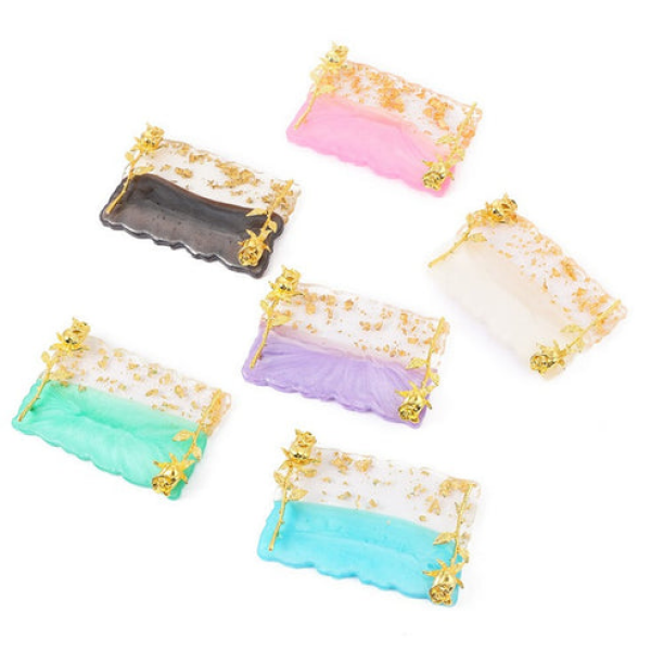 Lovely Shaped Nail Art Resin Color Palette Nail Palette Nail Art Nail Salon Maicure Nail Technician & Multipurpose Art Color Mixing Tool Palette for Artists - Image 4
