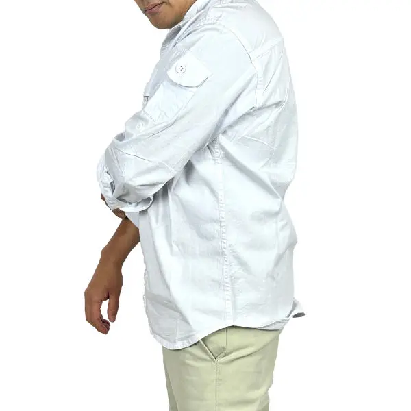 VIRJEANS (VJC827) Cargo Pocket Shirt For Men-White - Image 4