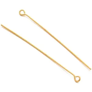 3CM Golden Plated Brass Open Eye Pins Eye Pin for DIY Jewelry Wrapping Looping Making 100 Grams