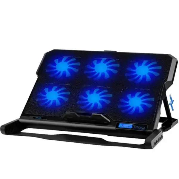 Laptop Cooling Pad, 6 Fans LCD Screen Laptop Cooler - 6 Gear Strong Wind Speed Designed, Dual USB Ports, Adjustable Mount Stand - Image 6