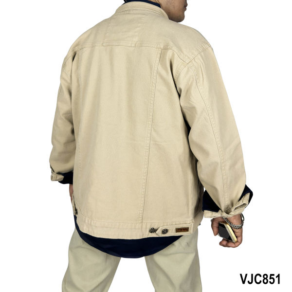 VIRJEANS (VJC851) Stretchable Cotton Jacket For Men-Khaki - Image 4