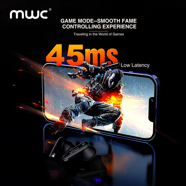 MWC ASVA Pro | Ultra Premium | Hybrid ANC (6 mics) | 10mm±0.1mm Driver | 90H Play Time (800mAh Battery) | 45ms Ultra Low Latency | iPx6 Water Resistance | Dual Device Pairing | Bluetooth 5.4 - Image 4