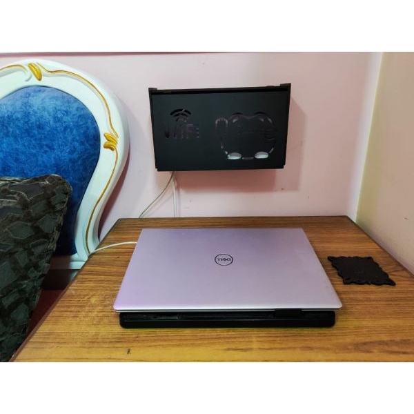 Multiplug Wall and Table Holder, Decorative Wooden Folding Stand for Wire Management and Bedside Organizer in Black - Image 3