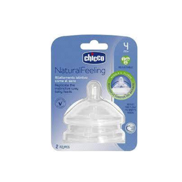 Chicco Teat Natfeeling 4M+ F Adjustable 2 Pcs - Image 2