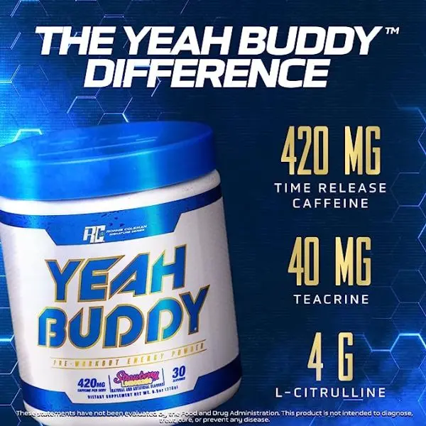Rc Ronnie Coleman Signature Series Yeah Buddy Preworkout 30 serving 270 g (Strawberryz Kiwi) - Image 3