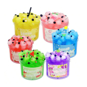 KOJA Jelly Fruits Scented Cube Crunchy, Soft & Non-Sticky Slime Toys For Kids 70 ml