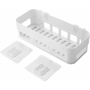 1 Piece Plastic Bathroom Kitchen Storage Organize Shelf Rack Bathroom Shelves Shower Caddy Basket with Wall Mounted