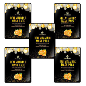 Pax Moly Real Vitamin C Mask Pack – 5 Sheet Set