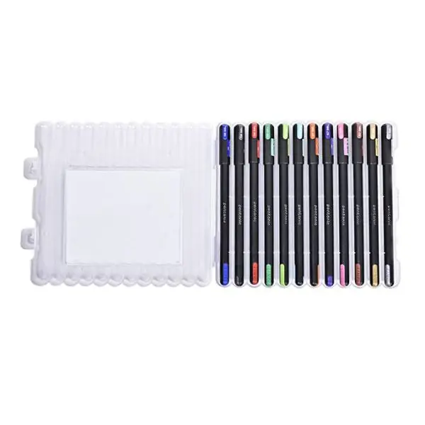 Pentonic Multicolor Gel Pen With Hard Box Case Set Of 12 Pcs By Mitrata - Image 2