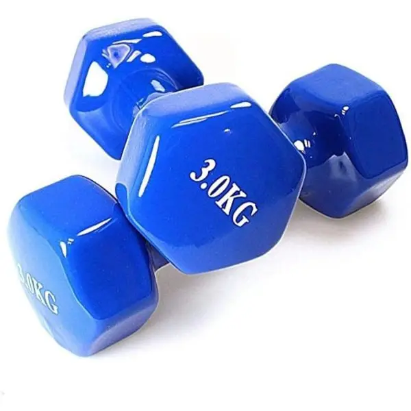 3KG Vinyl Coated Dumbbell- 1 Pair | Vinyl Exterior Coated Dumbbell For Strong Grip - 3Kg - 1 Pair - Image 3