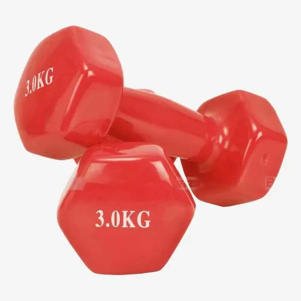 3KG Vinyl Coated Dumbbell- 1 Pair | Vinyl Exterior Coated Dumbbell For Strong Grip - 3Kg - 1 Pair - Image 4