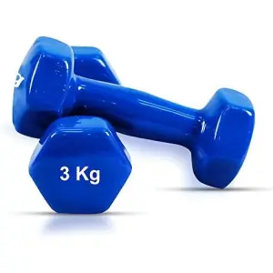 3KG Vinyl Coated Dumbbell- 1 Pair | Vinyl Exterior Coated Dumbbell For Strong Grip - 3Kg - 1 Pair