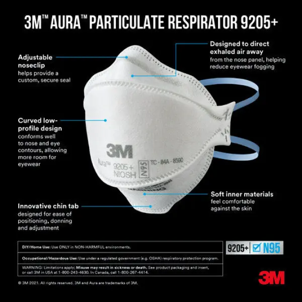 3M Aura Original N95 Mask - 1pcs - Image 3