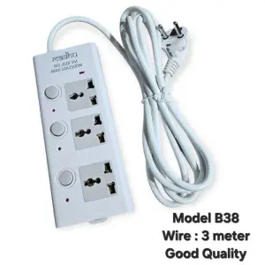 3M Wire Multiplug Extension Cords with Heavy Duty Power Universal Multi Plug