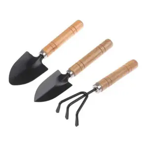 3Pcs Mini Garden Tools Set Small Size | Mini Gardening Tool With Easy Grip Wooden Handle - 3 Pieces | Gardening Essential Tools